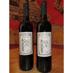 Egyedi színes papír borosüveg címke esküvőre - WineWorld Borbolt