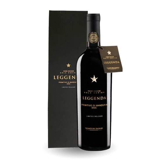 Vigneti del Salento Vigne Vecchie Primitivo di Manduria Leggenda Limited díszdobozzal