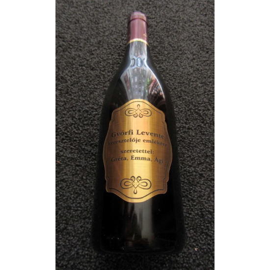 Boros egyedi gravírozott arany címke - WineWorld Borbolt