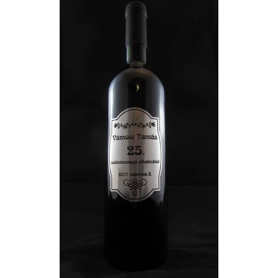 Boros egyedi gravírozott ezüst címke - WineWorld Borbolt