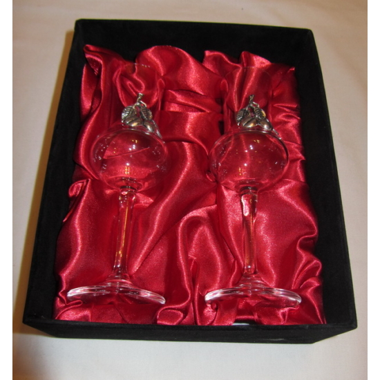 Pálinkás pohár - Ón díszítésű 2 darabos - WineWorld Borbolt