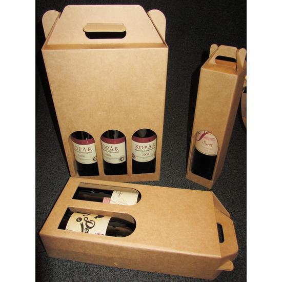 Boros Papírdoboz kraft 1 bor részére - WineWorld Borbolt