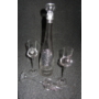 Kép 2/4 - Ón díszítésű 6 pálinkás grappás pohár és díszüveg - címeres