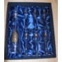 Kép 4/4 - Ón díszítésű 6 pálinkás grappás pohár és díszüveg - címeres
