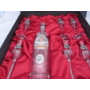 Kép 1/4 - Pálinkás szett - Ón díszítésű 6 grappás pohár és díszüveg gyümölcsös - WineWorld Borbolt